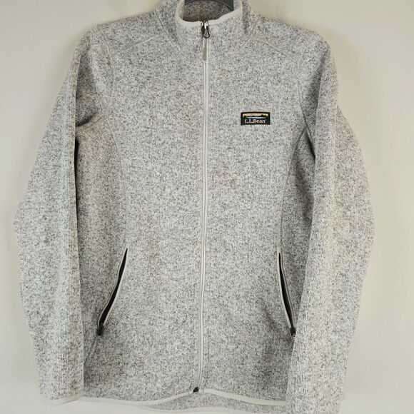 L. L. Bean Sweater Fleece Full Zip Jacket‎ Gray Zip Pockets Women's Medium.D54 - Picture 1 of 11